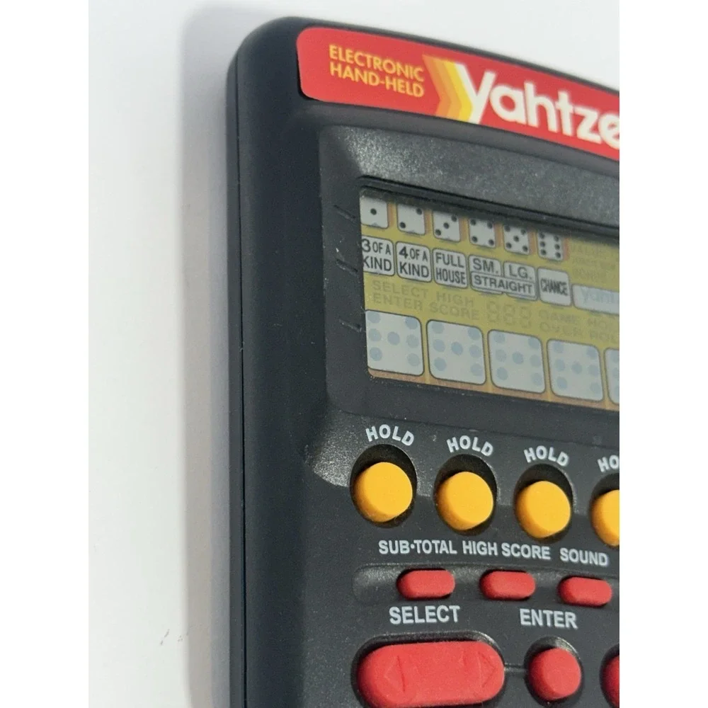 1995 Yahtzee Electronic Handheld Game Milton Bradley Black Tested